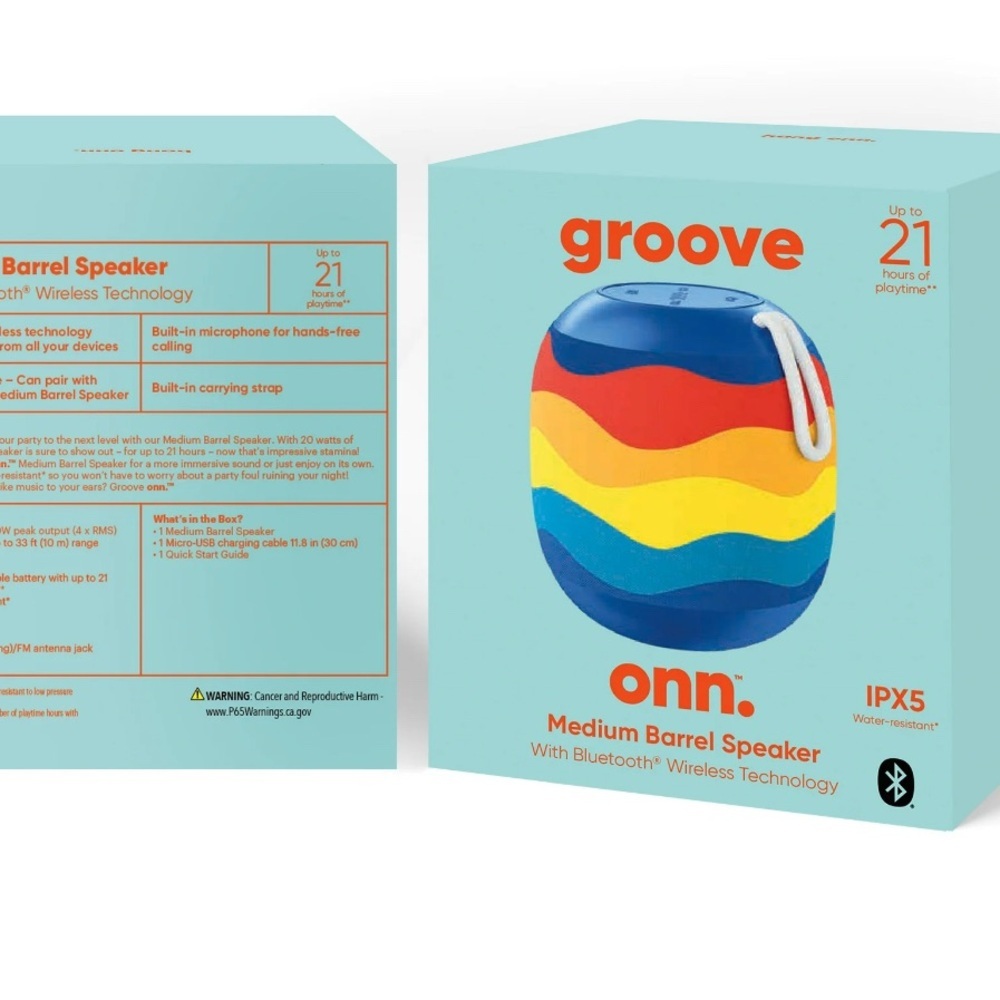 NEW Onn Medium Barrel Speaker with Bluetooth